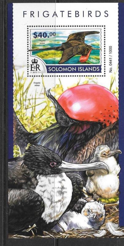 SOLOMON ISLANDS 2015 FRIGATEBIRDS (2) MNH