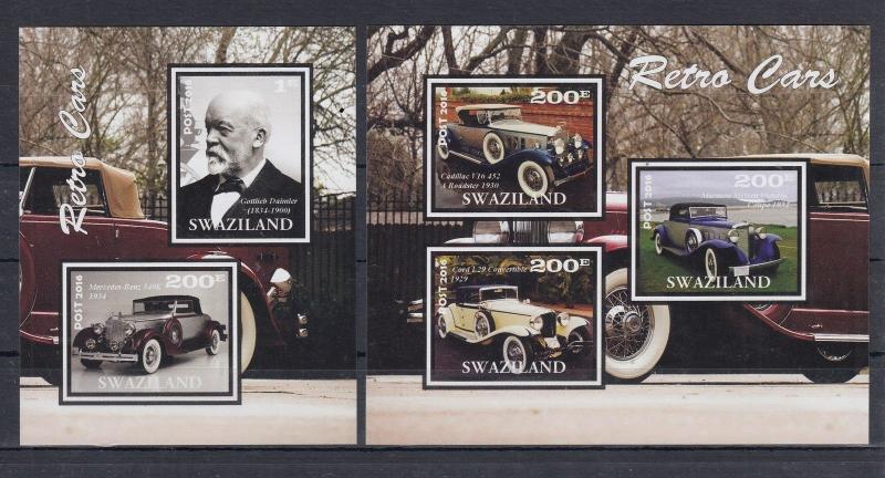 2*5x (10pcs Transport Auto Retro Cars Daimler imper Private Local issue/ not MNH