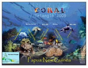 PAPUA NEW GUINEA SHEET MARINE LIFE 