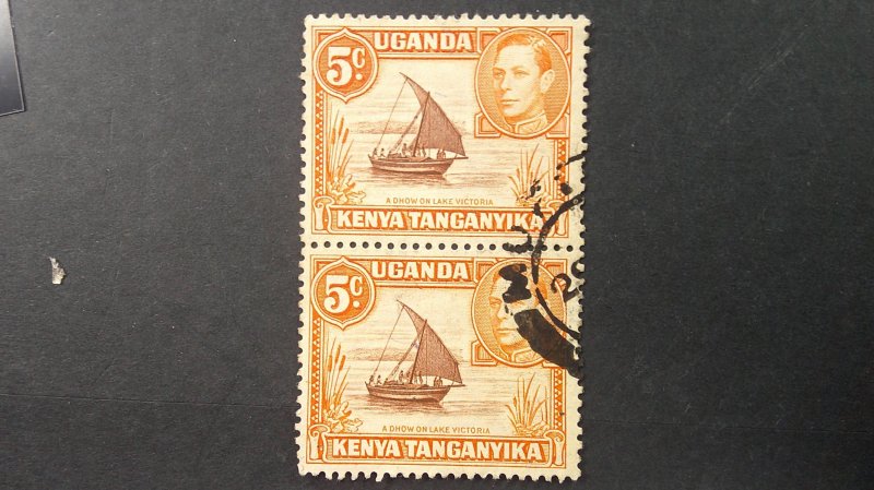 Kenya Uganda Tanganyika 1949 Scott# 68 USED XF Pair (Scarce)