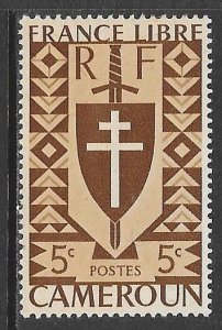 Cameroun 282: 5c Lorraine Cross, Joan of Arc shield, MHR, VF 