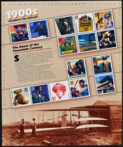 USA 3182 MNH 1900's - Dawn of the 20th Century, Famous People, Aircraft, Sport