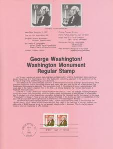 U.S. Souvenir Page SP698 Washington Monument 2149   P3001