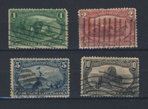 4x USA United States Stamp #285-1c Th 286-2c 288-5c 290-10cTh Guide Value=$59.00