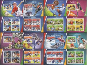 Eb144 2016 Maldives Sport Chess Olympic Games Sochi Football Hockey 8Bl+8Kb Mnh