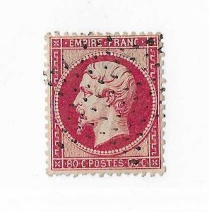 France Sc #28b  80c deep carmine rose used VF