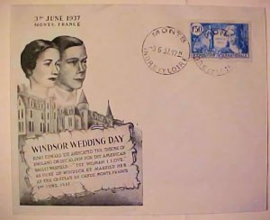 GREAT BRITAIN FRANCE EDWARD VIII MARRIAGE MONTS 3 JE 1937 