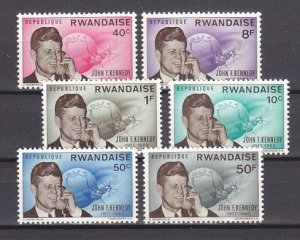 Rwanda, Scott cat. 130-135. President Kennedy on a Phone issue.