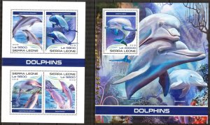 Sierra Leone 2018 Marine Life Dolphins I sheet + S/S MNH