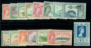 CAYMAN ISLANDS #135-49, Complete set, og, LH, VF, Scott $125.10