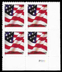 PCBstamps  US #3621 PB $1.48(4x(37c))Flag, perf 11.25x11, MNH, (PB-4a)