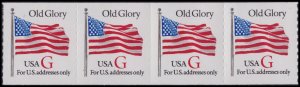 US 2892 Old Glory Red G rate 32c coil strip 4 MNH 1994