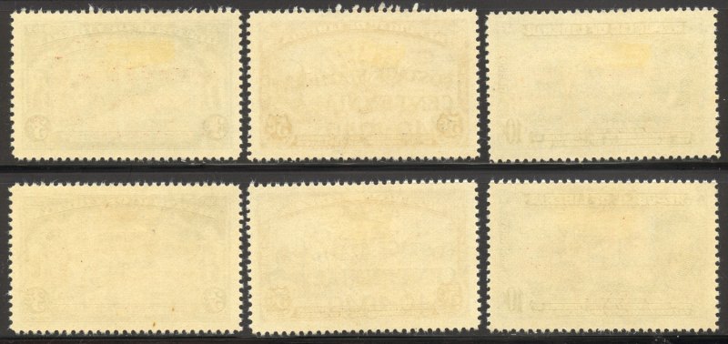 Liberia Scott 280-82,C14-16 Unused LHOG - 1941 Postage Stamp Cent Overprints