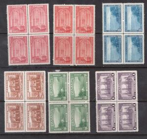 Canada #241 - #245 XF Mint Block Set