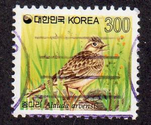 South Korea #1848 - Used - Eurasian Skylark (cv $0.40)