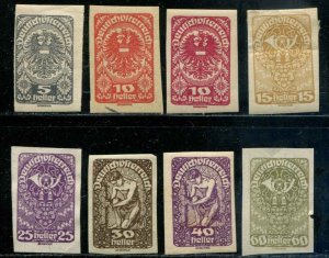 Austria SC# 228-35 Post Horns  Imperfs unused