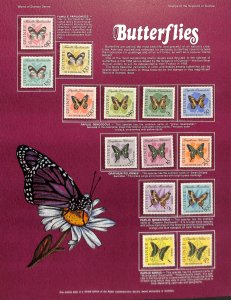 Postal Commemorative Society Stamp Panel MNH, Guinee, Butterflies