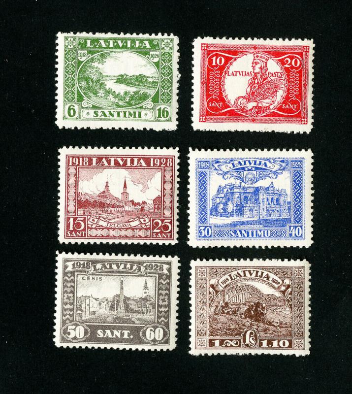 Latvia Stamps # B34-9 XF OG NH set of 6 Scott Value $40.00