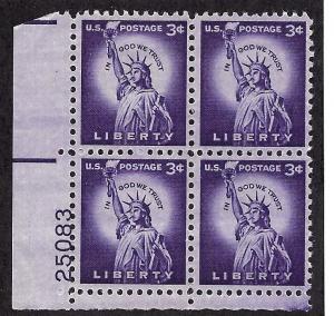 1035 Mint,OG,NH... Plate Block of 4... SCV $1.00