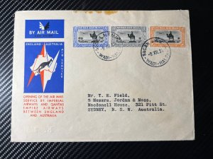 1934 Sudan Imperial Airways FFC Cover Wadi Halfa to Sydney NSW Australia