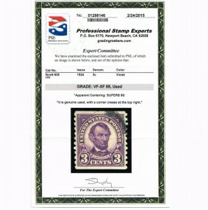 EXCELLENT GENUINE SCOTT #600 USED PSE CERT GRADED VF-XF 85 APPARENT SUPERB 98