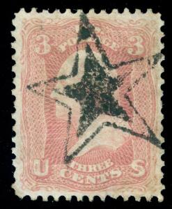 MOMEN: US STAMPS #65 STAR IN STAR CANCEL USED VF