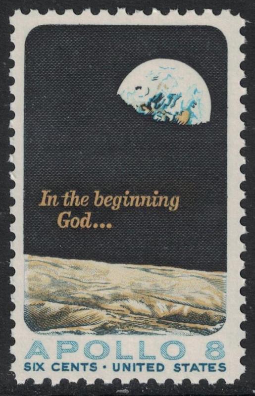 Scott 1371- Apollo 8, Moon surface and Earth- MNH 6c 1969- unused mint stamp