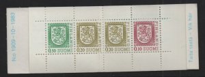 Finland #555a MNH 1983  Arms  booklet 1 x 50p , 2 x 20p and 1 x 10p