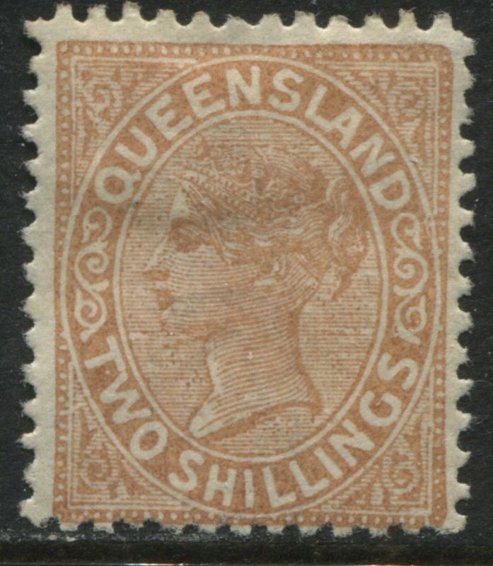 Queensland QV 1889 2/ light red brown mint o.g.