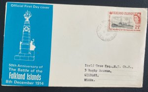 1964 Port Stanley Falkland Islands First Day Cover To Wembley England 50th Annie