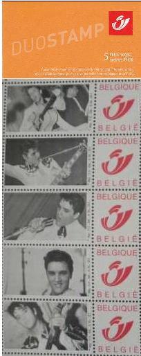 BELGIQUE BELGIUM SHEET ELVIS PRESLEY 5 ZEGELS 5 SETS