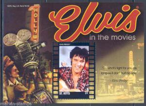 ST. KITTS  2012 'ELVIS PRESLEY IN THE MOVIES' S/S  MINT NH