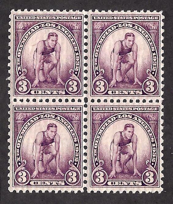 718 Mint,OG,VLH... Block of 4... SCV $6.00