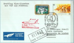 83196 - UNITED NATIONS - Postal History - FIRST FLIGHT:  Vienna - Lisboa 1987