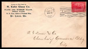 US M Kahn Glass Co,St Louis,MO 1907 Cover