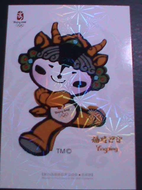 ​CHINA-2008 OLMPIC GAMES-BEIJING FU WA  HOLOGRAMS PREPAID LOVELY POSTCARD MNH