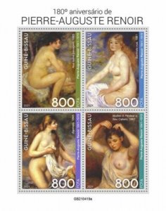 2021/10- GUINEA BISSAU - PIERRE AUGUST RENOIR           4V complet set MNH ** T