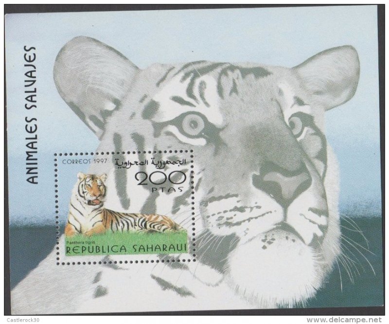 O) 1997 SAHARA, WILD ANIMALS, TIGER, SOUVENIR MNH