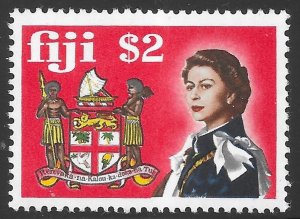 Fiji Scott 276 MNH $2 Queen Elizabeth II and Coat of Arms issue of 1969 QEII