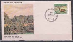 India, Scott cat. 1109. Nat`l Park issue. Stag shown. First day cover. ^