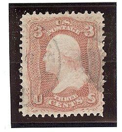 U.S. Used Scott #65 3 Cent Rose