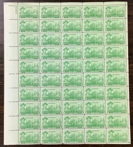 790   John Paul Jones & John Barry MNH 1 c Sheet of 50  Army & Navy Series 1937