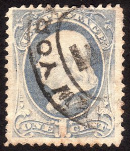 1881, US 1c, Franklin, Used, Sc 206