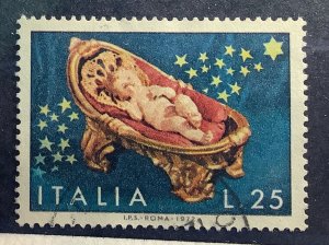 Italy 1972  Scott 1081 used - 25 l,  Christmas, Baby Jesus