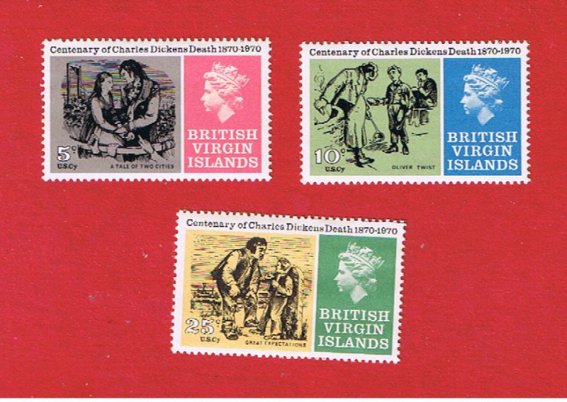 Virgin Islands #223-225   MNH OG  Dickens   Free S/H