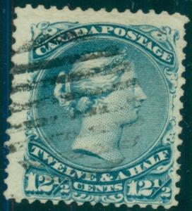CANADA #28 12½¢ blue, used, big stamp, F/VF, Scott $125.00