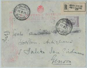 71644 - EGEO Rhodes - Postal History - Saxon 7 block on ENVELOPE 1915-