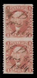 MOMEN: US STAMPS #R1b PAIR REVENUE USED LOT #85076*