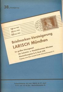 Larish: Sale # 38  -  38. Versteigerung, A. Larish-Munche...