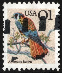 SC#2476 1¢ American Kestrel Single (1991) Used